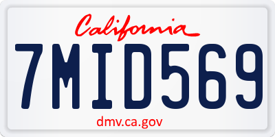 CA license plate 7MID569