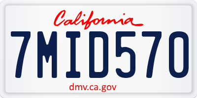CA license plate 7MID570