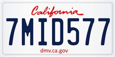CA license plate 7MID577