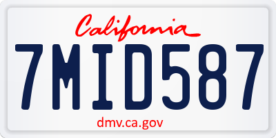 CA license plate 7MID587