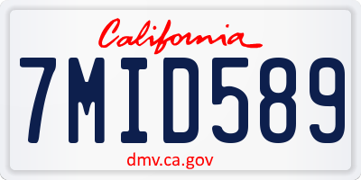 CA license plate 7MID589