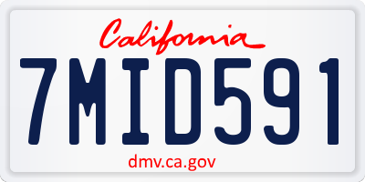 CA license plate 7MID591