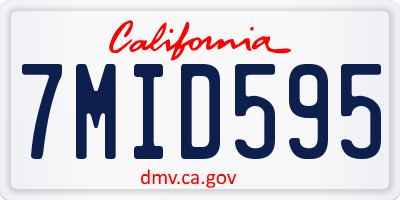 CA license plate 7MID595