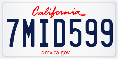 CA license plate 7MID599