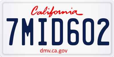 CA license plate 7MID602