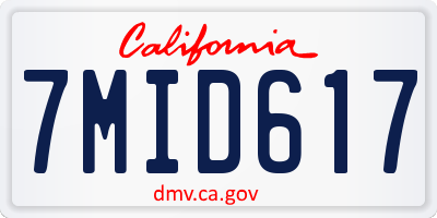 CA license plate 7MID617