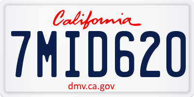 CA license plate 7MID620
