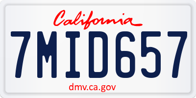 CA license plate 7MID657