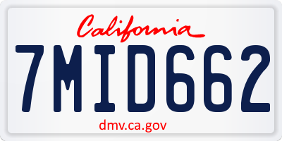 CA license plate 7MID662