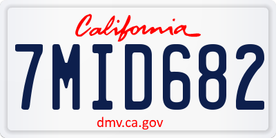 CA license plate 7MID682