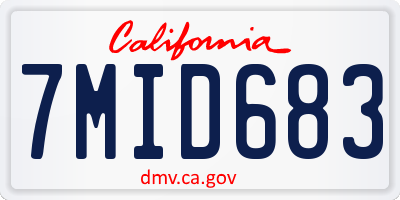 CA license plate 7MID683
