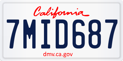 CA license plate 7MID687