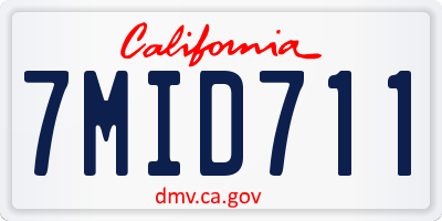 CA license plate 7MID711