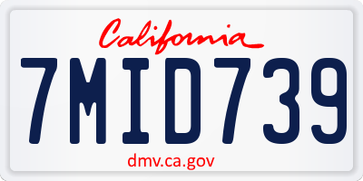 CA license plate 7MID739