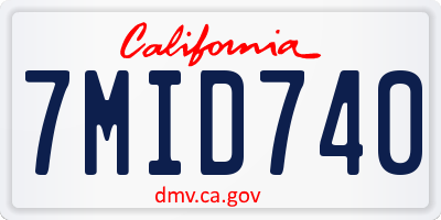 CA license plate 7MID740