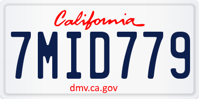 CA license plate 7MID779