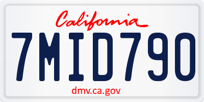CA license plate 7MID790