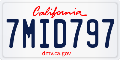 CA license plate 7MID797