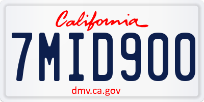 CA license plate 7MID900