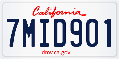 CA license plate 7MID901