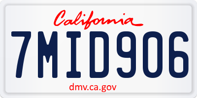 CA license plate 7MID906