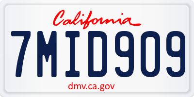 CA license plate 7MID909