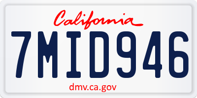 CA license plate 7MID946