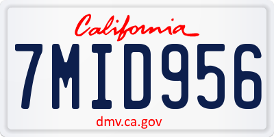 CA license plate 7MID956