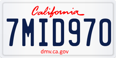 CA license plate 7MID970