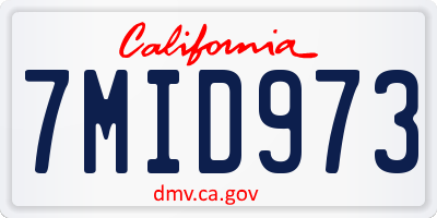 CA license plate 7MID973