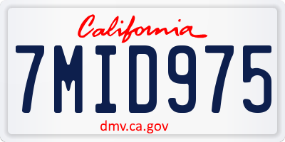 CA license plate 7MID975
