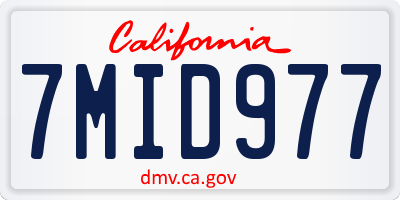 CA license plate 7MID977