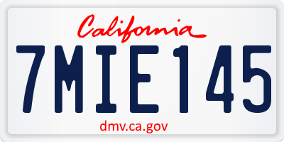 CA license plate 7MIE145