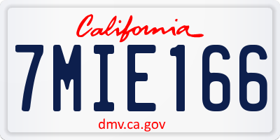 CA license plate 7MIE166