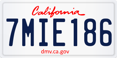 CA license plate 7MIE186