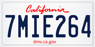CA license plate 7MIE264