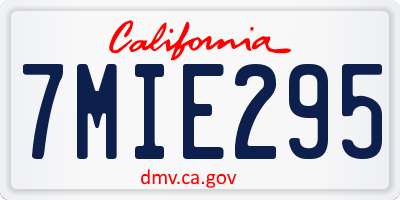 CA license plate 7MIE295