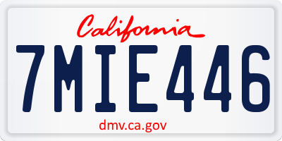 CA license plate 7MIE446