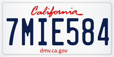 CA license plate 7MIE584