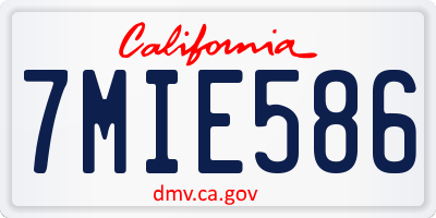 CA license plate 7MIE586