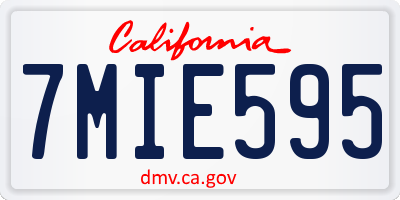 CA license plate 7MIE595