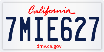 CA license plate 7MIE627