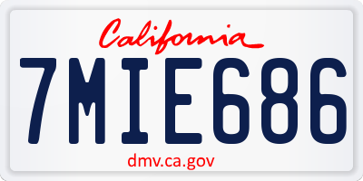 CA license plate 7MIE686