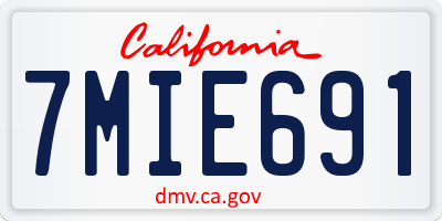 CA license plate 7MIE691