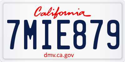 CA license plate 7MIE879