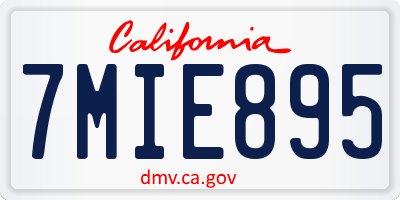 CA license plate 7MIE895
