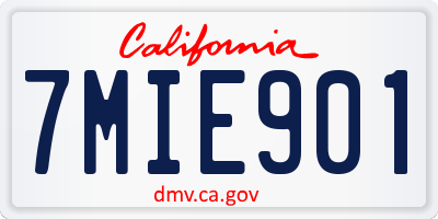 CA license plate 7MIE901