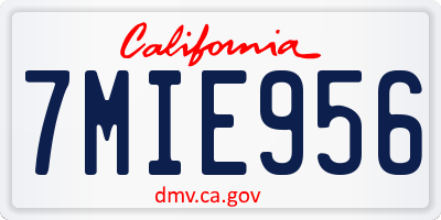 CA license plate 7MIE956