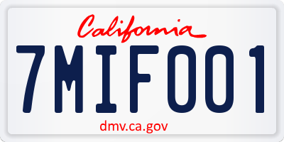CA license plate 7MIF001