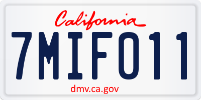 CA license plate 7MIF011